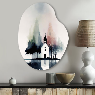 «Pittoresque Church In The Countryside», art mural asymétrique en forme de poire