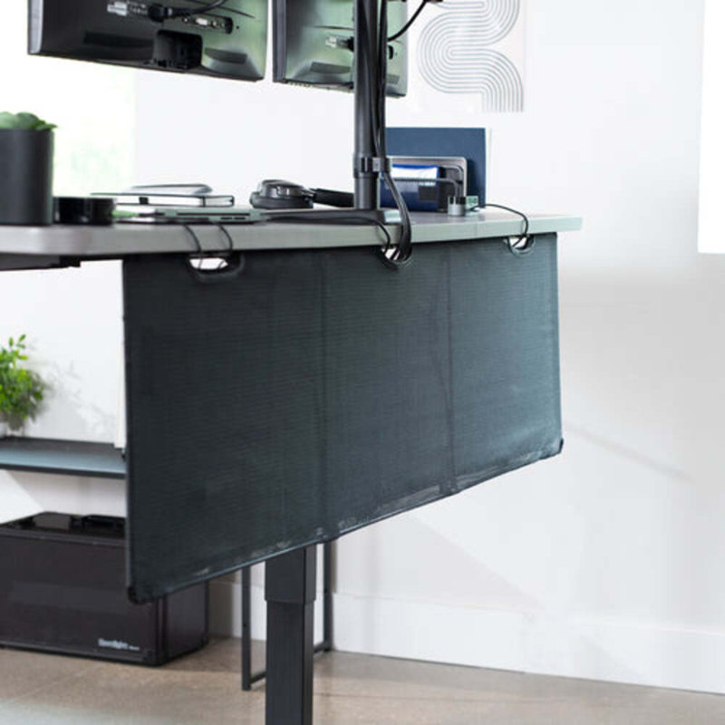 Black Cable Management Desk Organizer, 24"