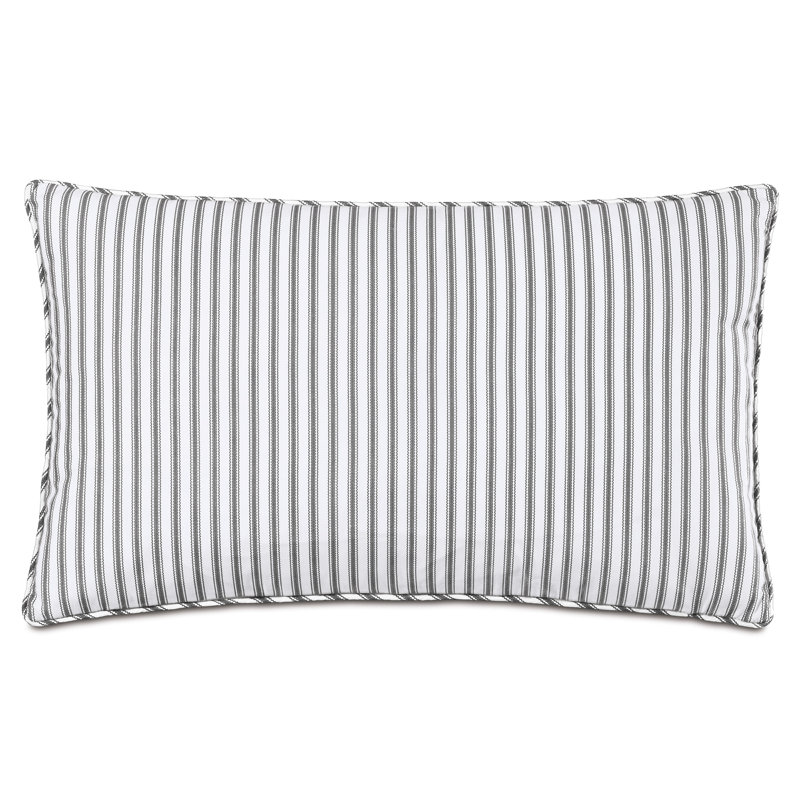Blass Ticking Lumbar Pillow Cover & Insert, Black
