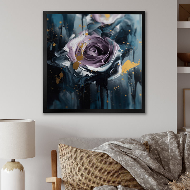Mauve rose symphonie - impression, Cadre photo noir, H 16 po x l 16 po x P 1 po