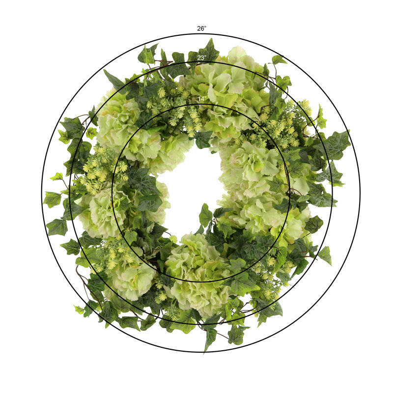 23" Wreath with Hydrangeas and Sedum