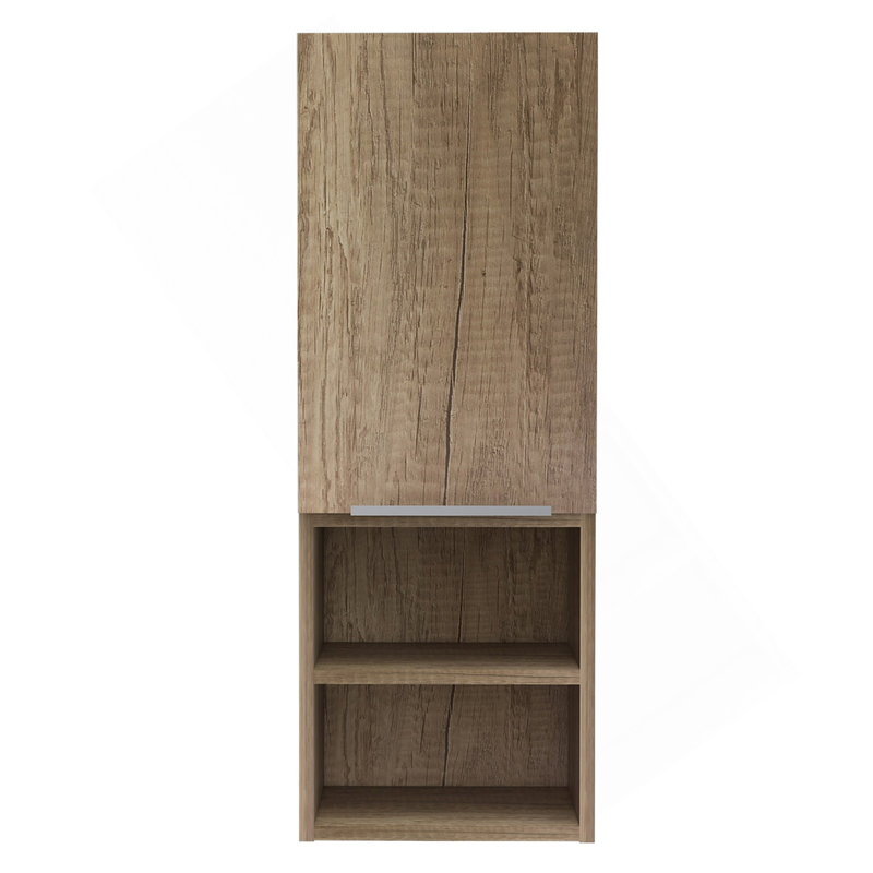 Mila Bathroom Cabinet, Two Interior  Shelves, Two External Shelves, Single Door Cabinet -Pine, Beige