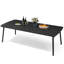 Table de salle à manger de patio ovale avec trou pour parasol et structure en aluminium-2088028030-2088028029