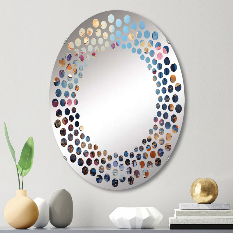 Miroir mural à pois doré et doré en hiver - MIR114775-Ovale, L 20 po x H 30 po