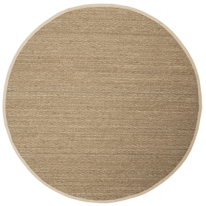 Deschamps Natural Fiber Seagrass Solid Color Rug, Round 4'