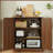 31.5-inch modern wavy sideboard, curved contour design storage cabinet, 2-door cabinet with storage function-1091348016