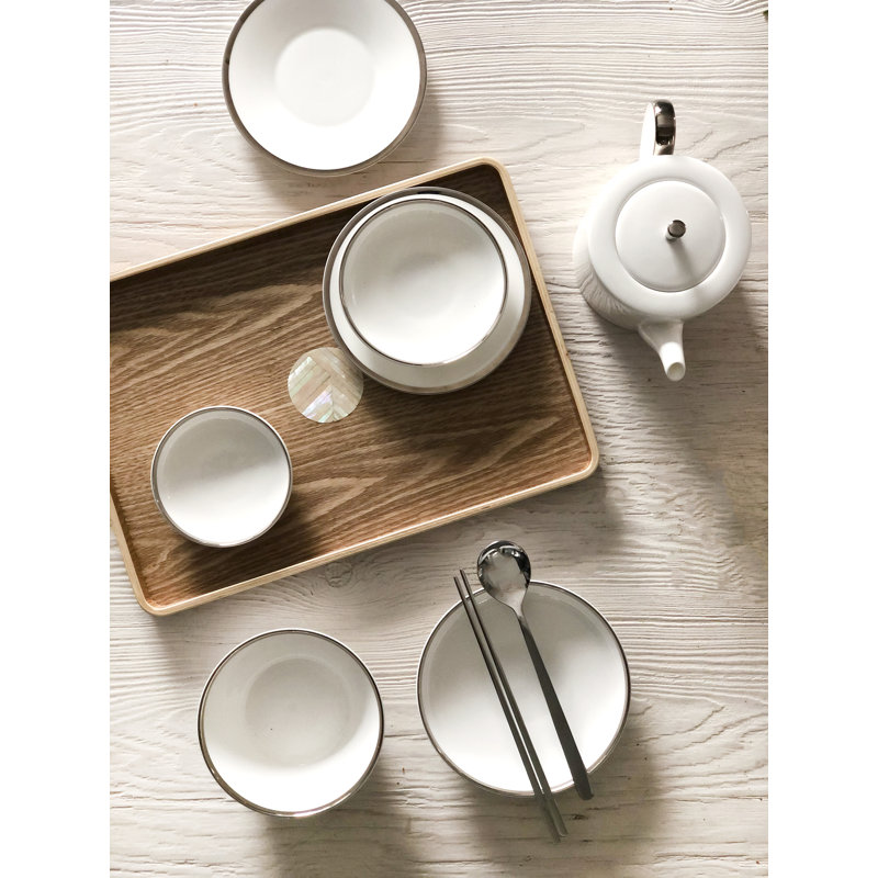 Platinum Edge China Teapot