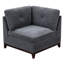 Modulaire - Chaise de coin en chenille 2 pièces avec structure en bois de frêne, assise en tissu, assise