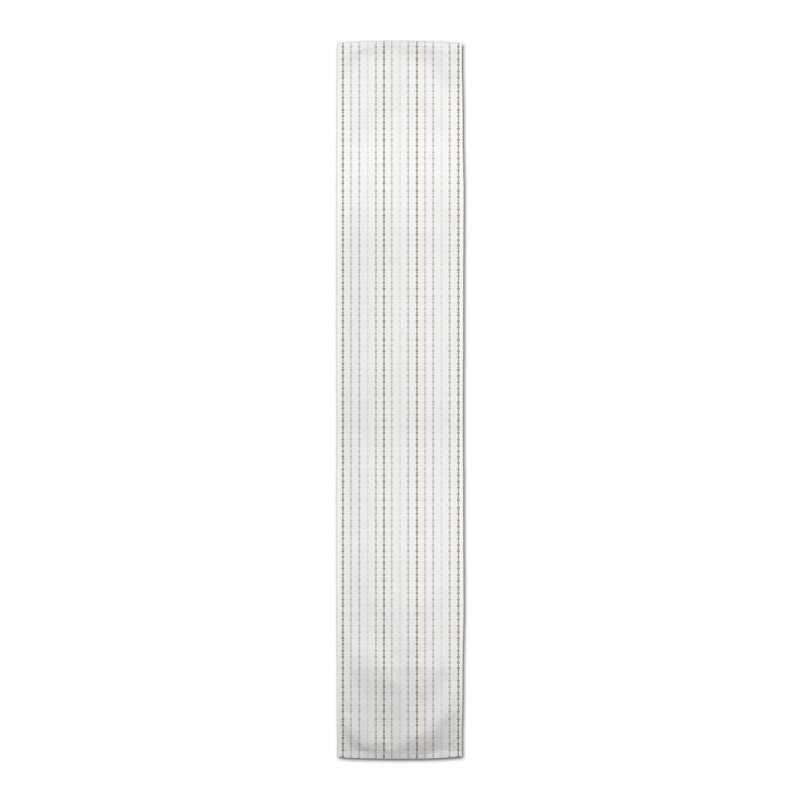 Striped Table Runner, 90" x 16", White