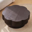 Table basse en forme de fleur avec rangement caché - brun foncé, 31,5 po