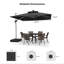 120'' Double Top Solar Powered Led Lighted Square Cantilever Umbrella With Wheeled Base,Black-198721277