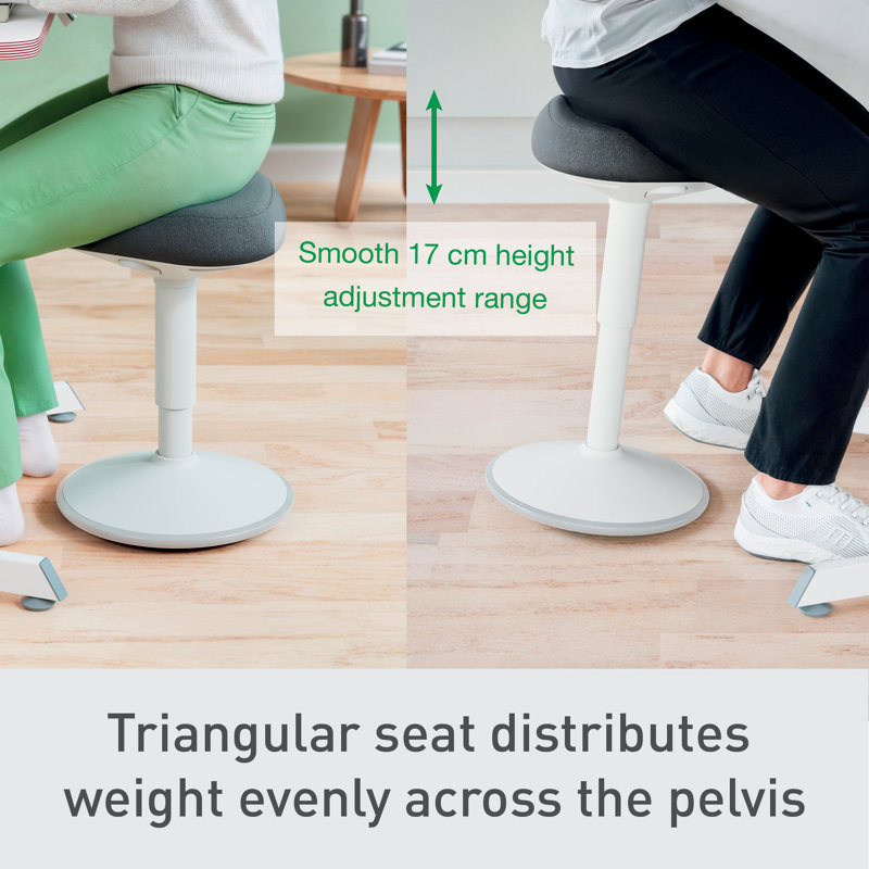 Adjustable Height Active Stool, Matte White