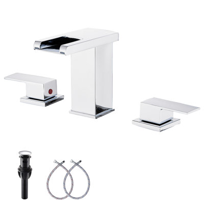 Widespread 2-handle Bathroom Faucet with Drain Assembly