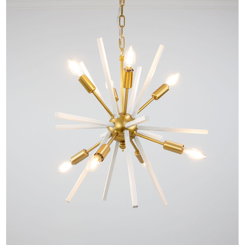 Starburst 8 - Light Chandelier, White