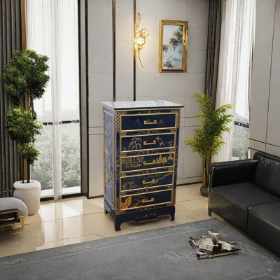 Hand-Painted Classic Wood Drawer Accent Chest