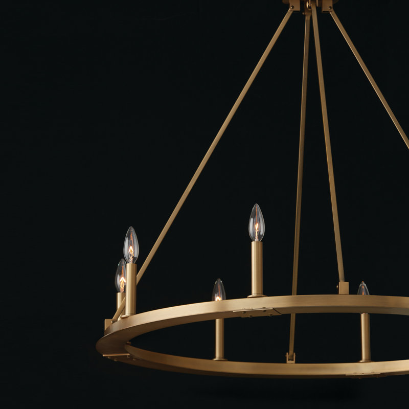 Pearson 8 - Light Dimmable Wagon Wheel Chandelier