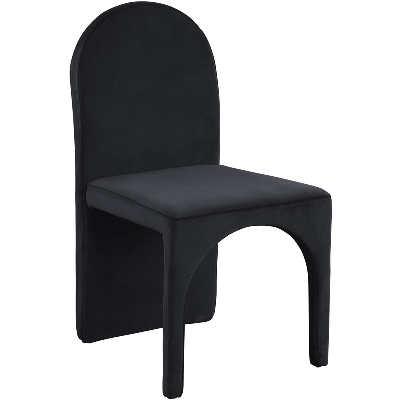 Carpathia 18.5'' H Velvet Upholstered Side Chair, Black Velvet