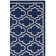 Rodgers Hand Woven Flat Weave Banana Silk/Wool/Cotton Geometric Rug in Ivory/Navy