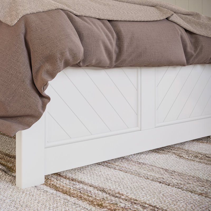 Base de lit Jeilynn, Simple TG, Blanc