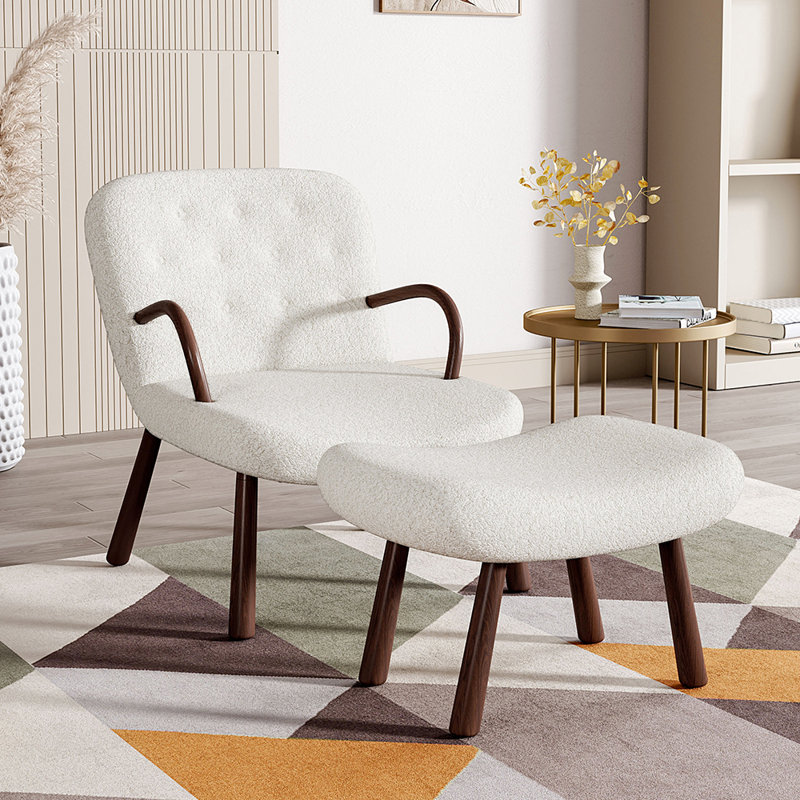 Kepper Upholstered Armchair with Footstool