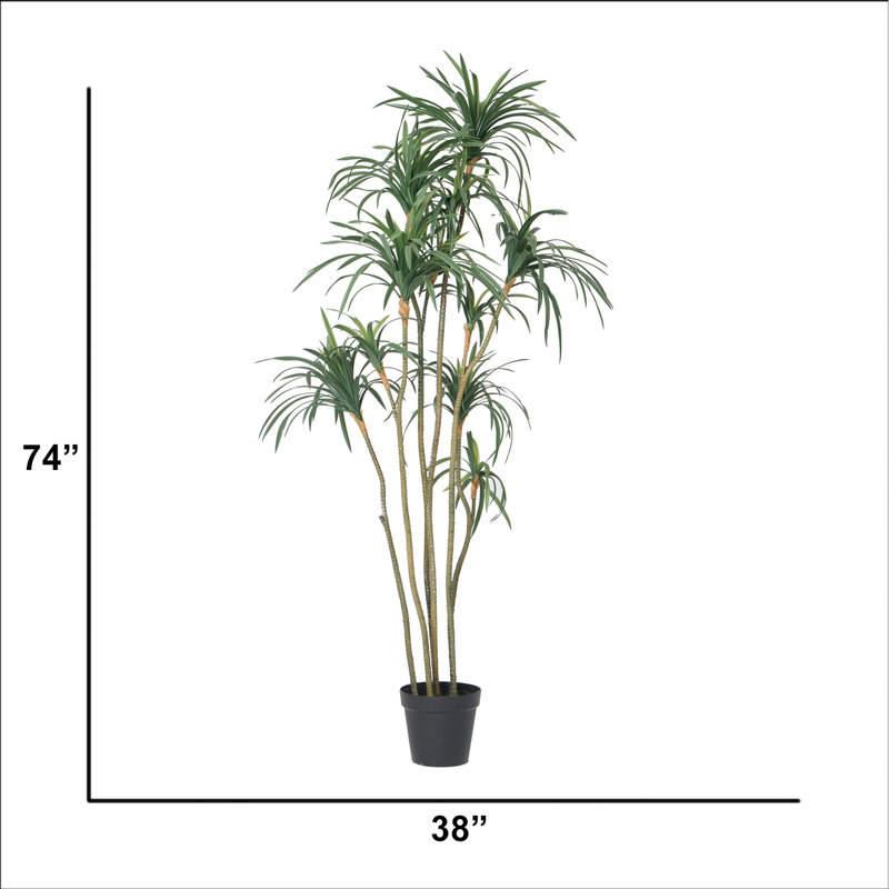 74 po Yucca artificiel dans un pot en plastique