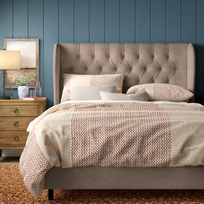 Knaresborough Upholstered Wingback Bed