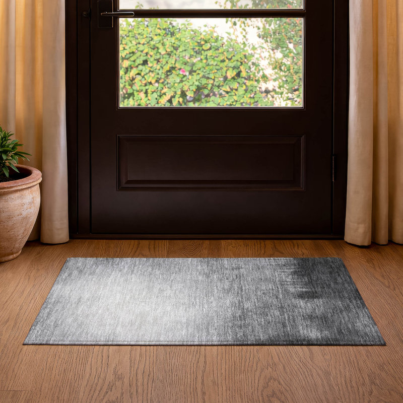 Premium Machine Washable Mayfield AMF2420 Ombre Rug, Gray, 2'6" x 3'10"