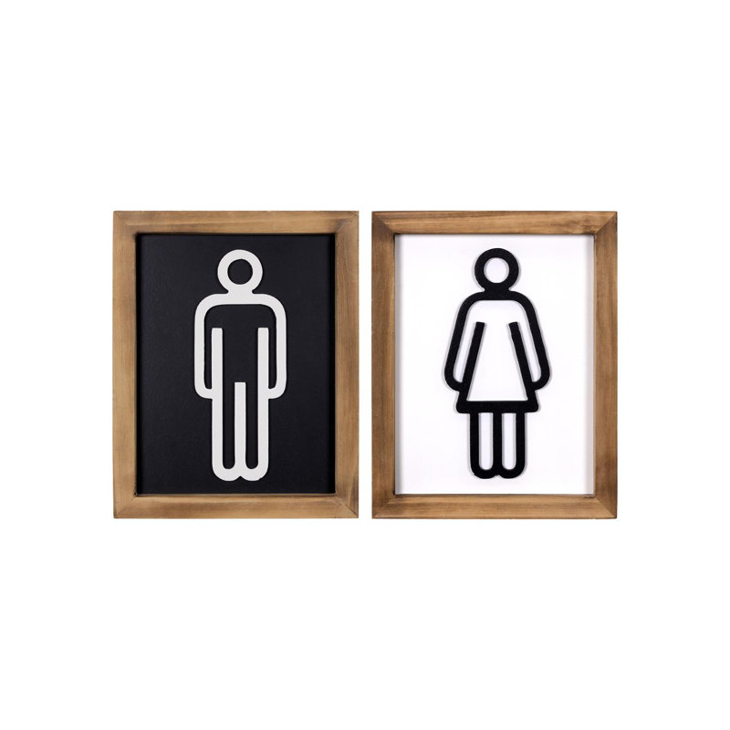 Ensemble de 2 décorations murales pour salle de bain His and Hers