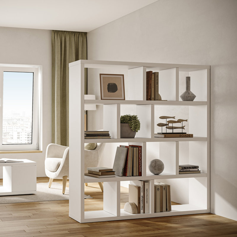 Sighfrith 159cm H x 150cm W Standard Bookcase, Pure White