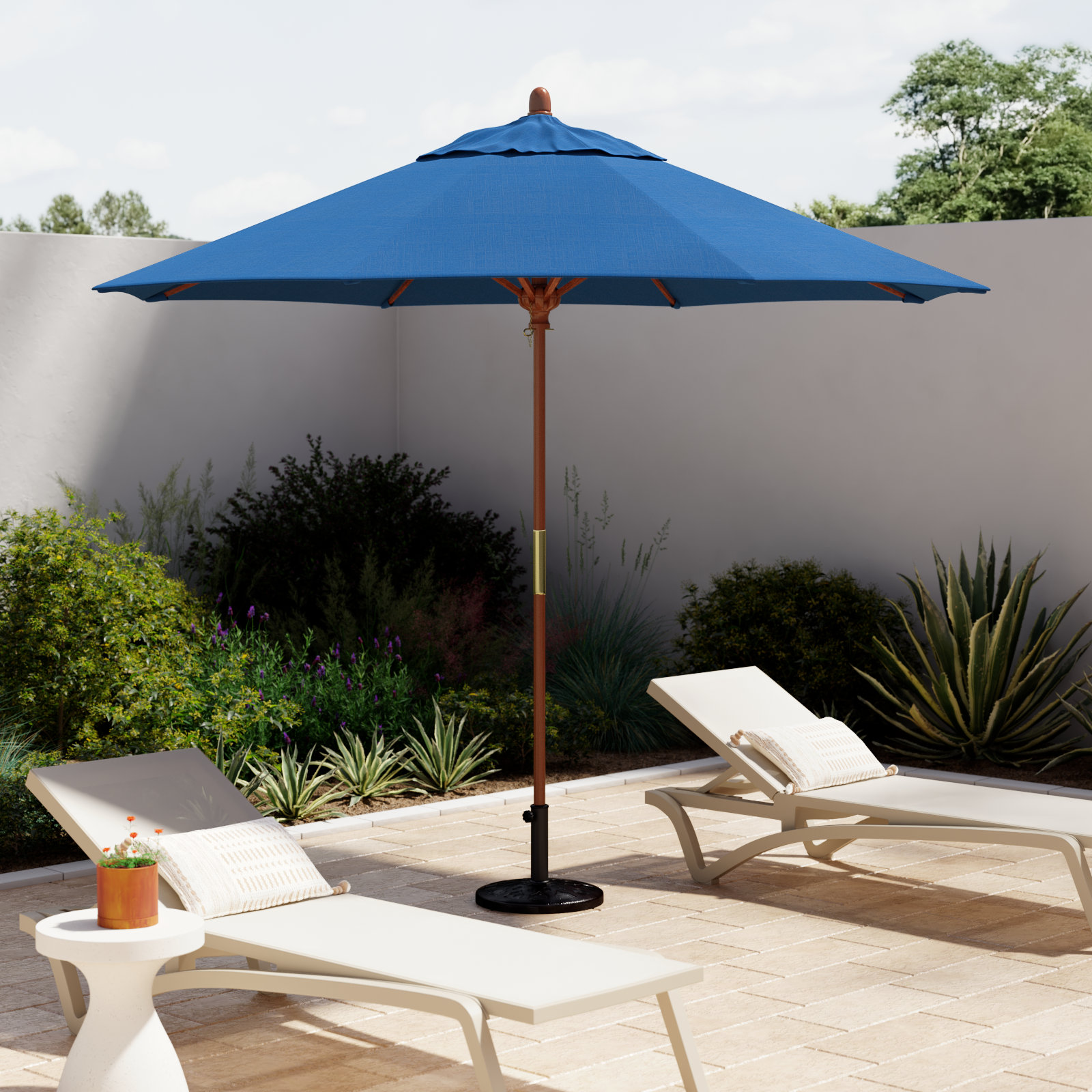 Manford 108'' Sunbrella® Outdoor Umbrella, Canvas Regatta Sunbrella® Canvas