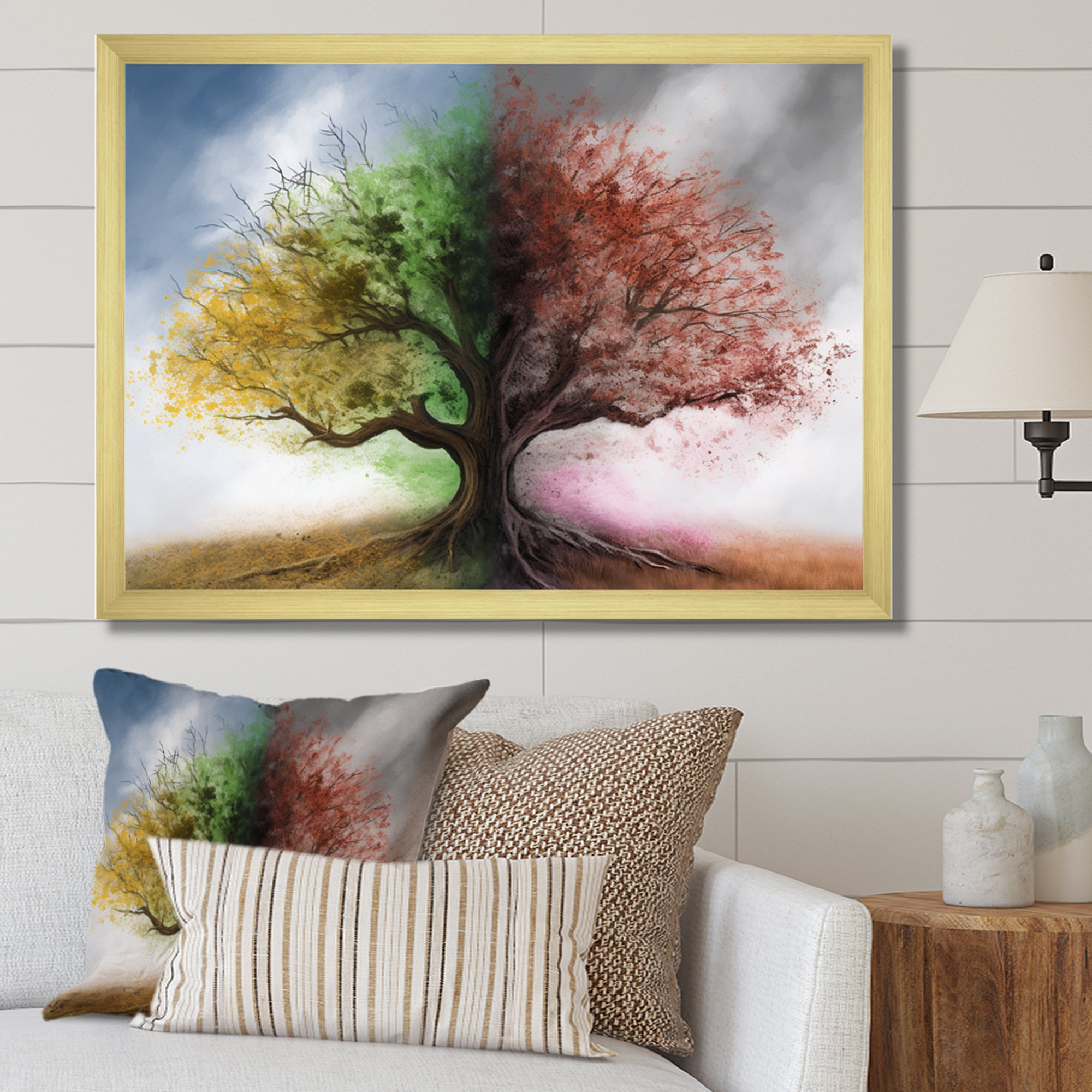 DiaNocheDesigns The Four Seasons Framed On Canvas by Aja Ann Print