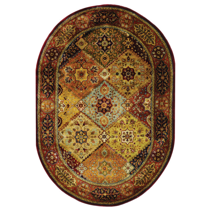 Evie New Zealand Wool Geometric Rug, Oval 5' x 8'