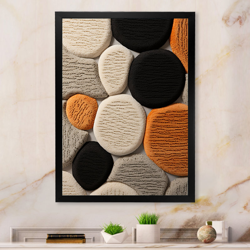 Carreaux de laine art déco andins, Cadre simple noir, H 32 po x l 16 po x P 1 po