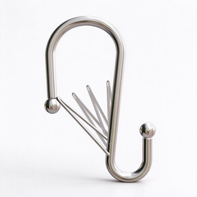 Locking Anti-Fall S Shaped Shower Curtain Hooks, Rust Resistant Alloy Steel Decorative Curtain Hooks for Bathroom Shower Rods