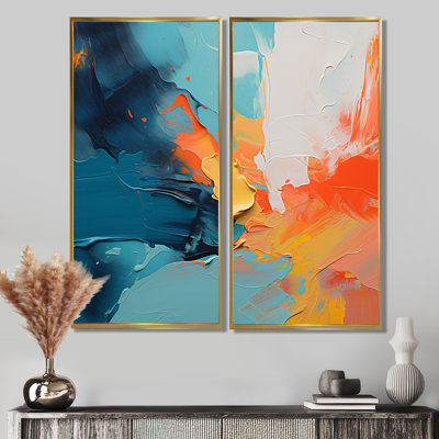 «Colorful Abstract Expression I», reproductions d'art sur toile 2 pièces