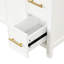 Meuble-lavabo de 36 po avec comptoir d'évier Sardor, armoire de meuble-lavabo avec deux portes et trois tiroirs, bois massif, panneaux de fibres à densité moyenne, un paquet, blanc cassé