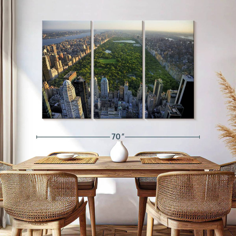 " Central Park " 3 Piece Art Set, 42" H x 65" W x 1.25" D