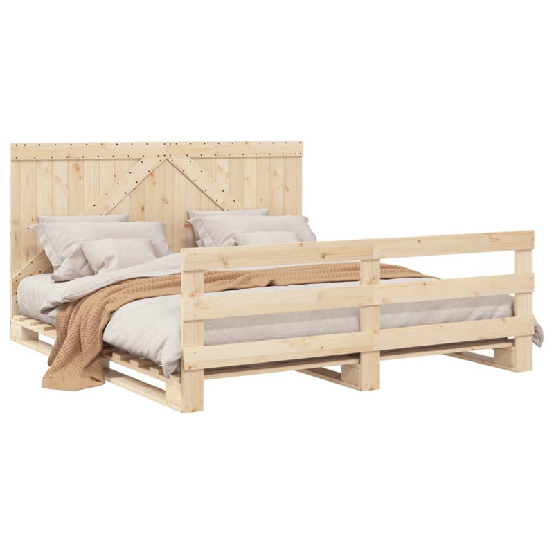 Houchins Solid Wood Bed, DE Size - 200 x 200 cm