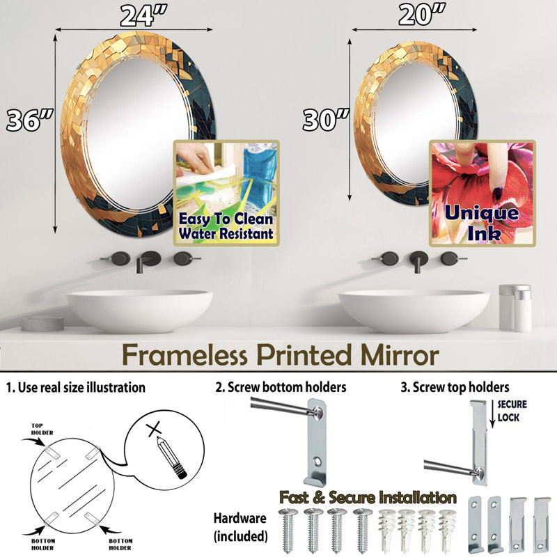 Miroir mural Wassili, 36 po x 24 po