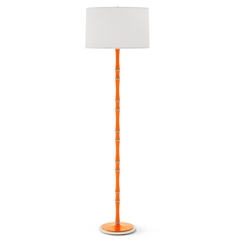 Lampe sur pied traditionnelle 64,50 po Kane, Citrouille vernie, Blanc