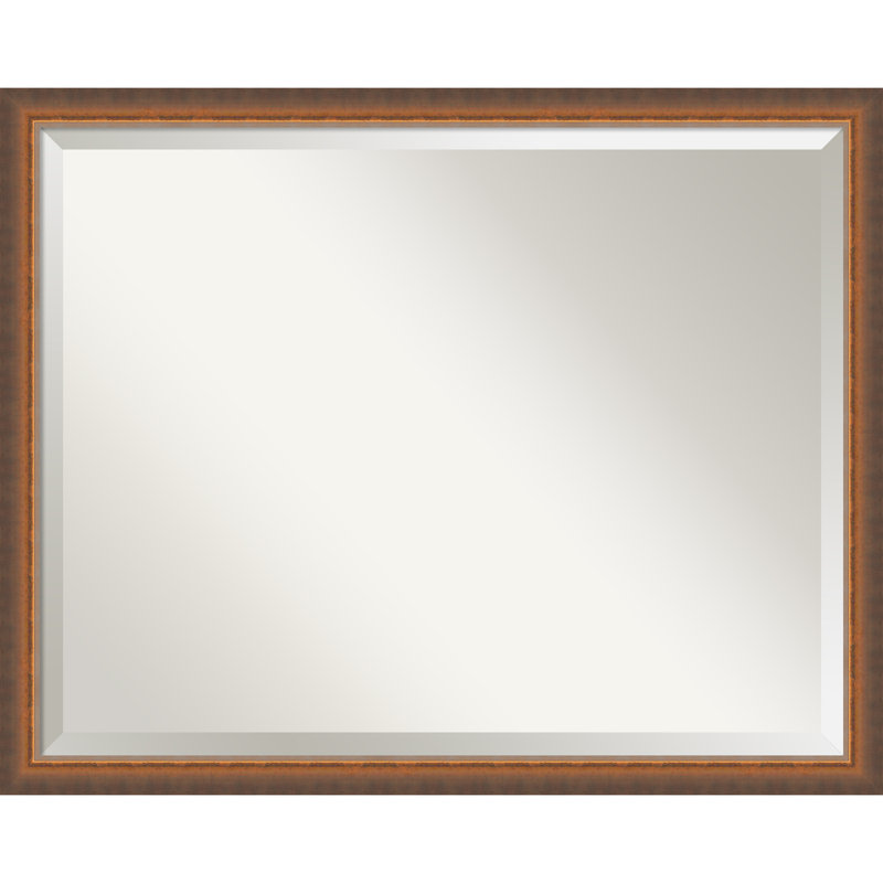 Venuti Solid Wood Rectangle Wall Mirror, Bronze, 32.25" x 42.25"