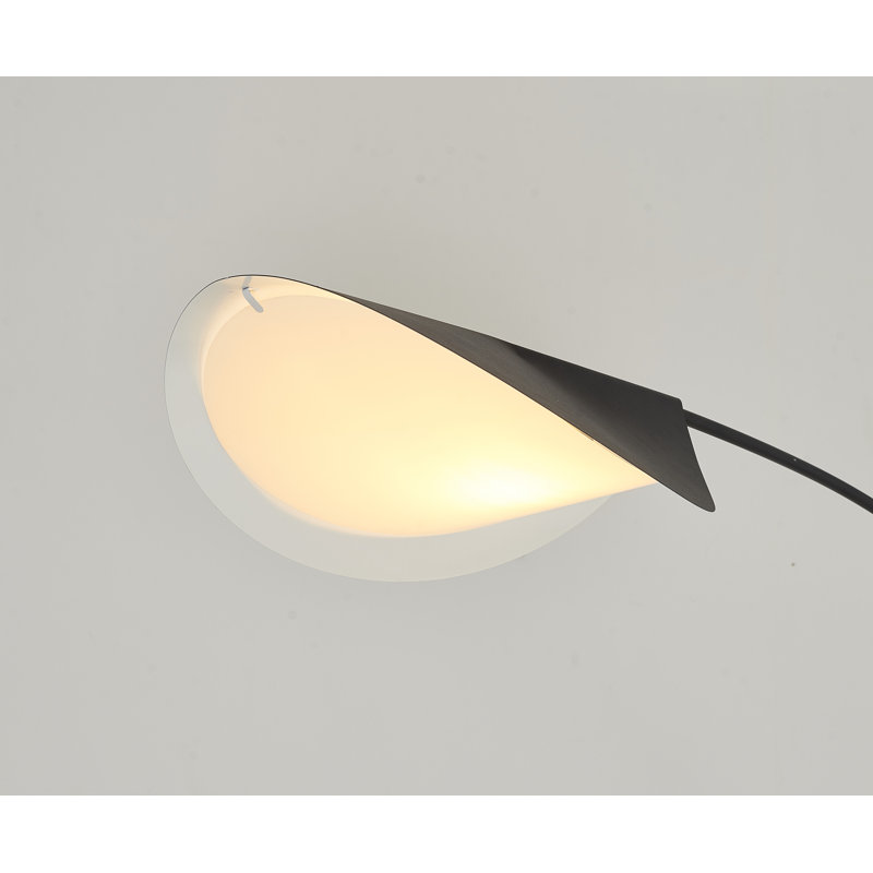 1-Light Matte Black Die Cast Arched Floor Lamp With An Acrylic Shade