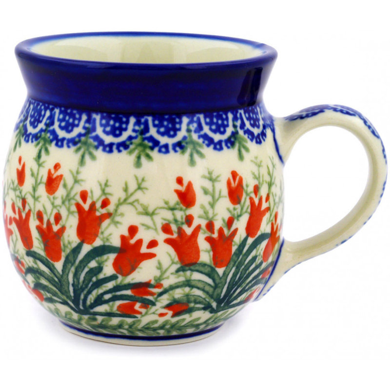 Grande tasse à bulles en grès poli 8 oz - Crimson Bells