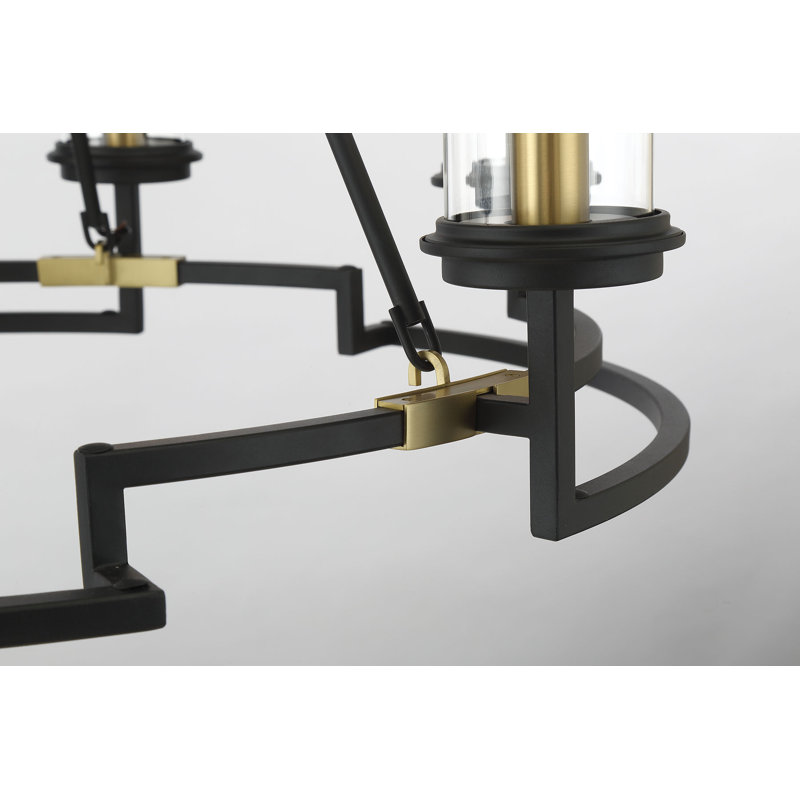 6 - Light Dimmable Wagon Wheel Chandelier