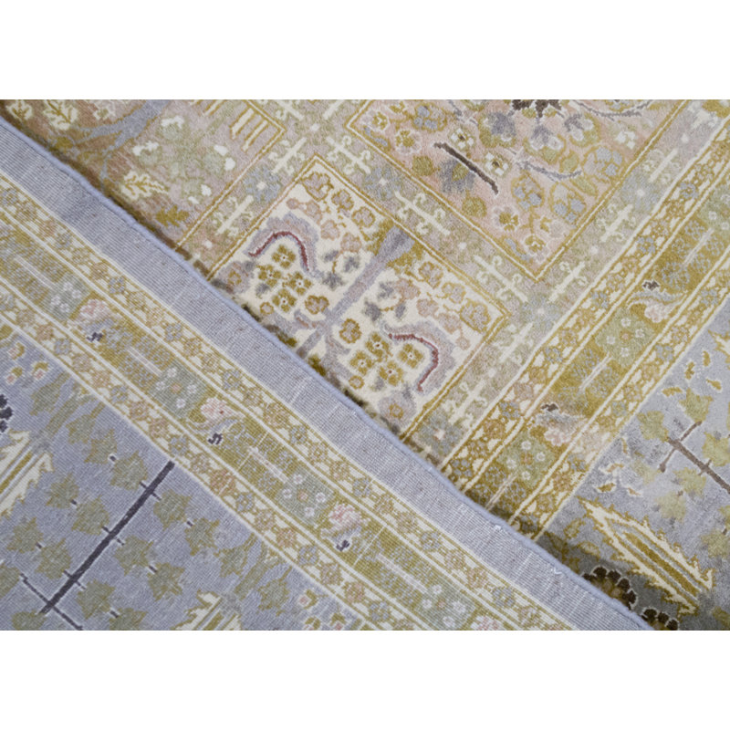 Wool Oriental Area Rug in Light Blue/Beige/Olive