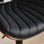 Tabourets de bar en bois cintré de style Mid-Century à hauteur de comptoir ajustable et rembourrés en cuir noir, pivotant à 360 ° pour îlot de cuisine / salle à manger / café, 1 chaise / 1 carton-1128335122