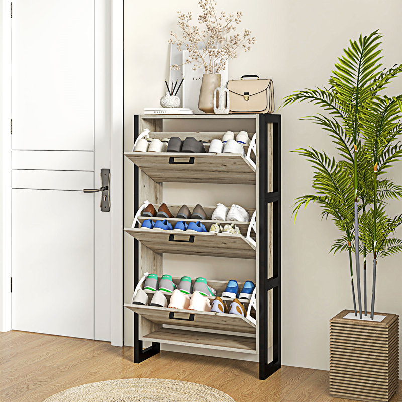 Armoire à chaussures industrielle avec 3 tiroirs rabattables