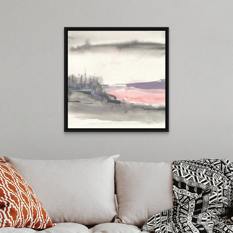 Blush Valley I - impression, H 32 po x l 32 po x P 1,75 po, Cadre flottant noir