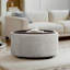 Caysey 30.1" W Upholstered Round Storage Ottoman with Wooden Tray-1674621139