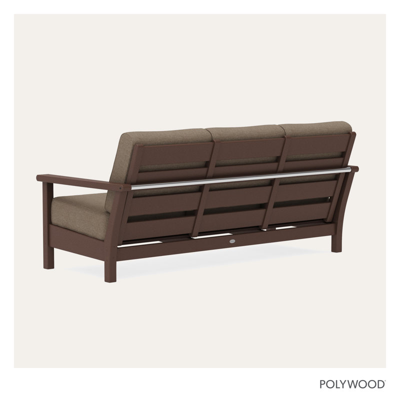 Harbour Deep Seating Sofa, Spiced Burlap, Mahogany